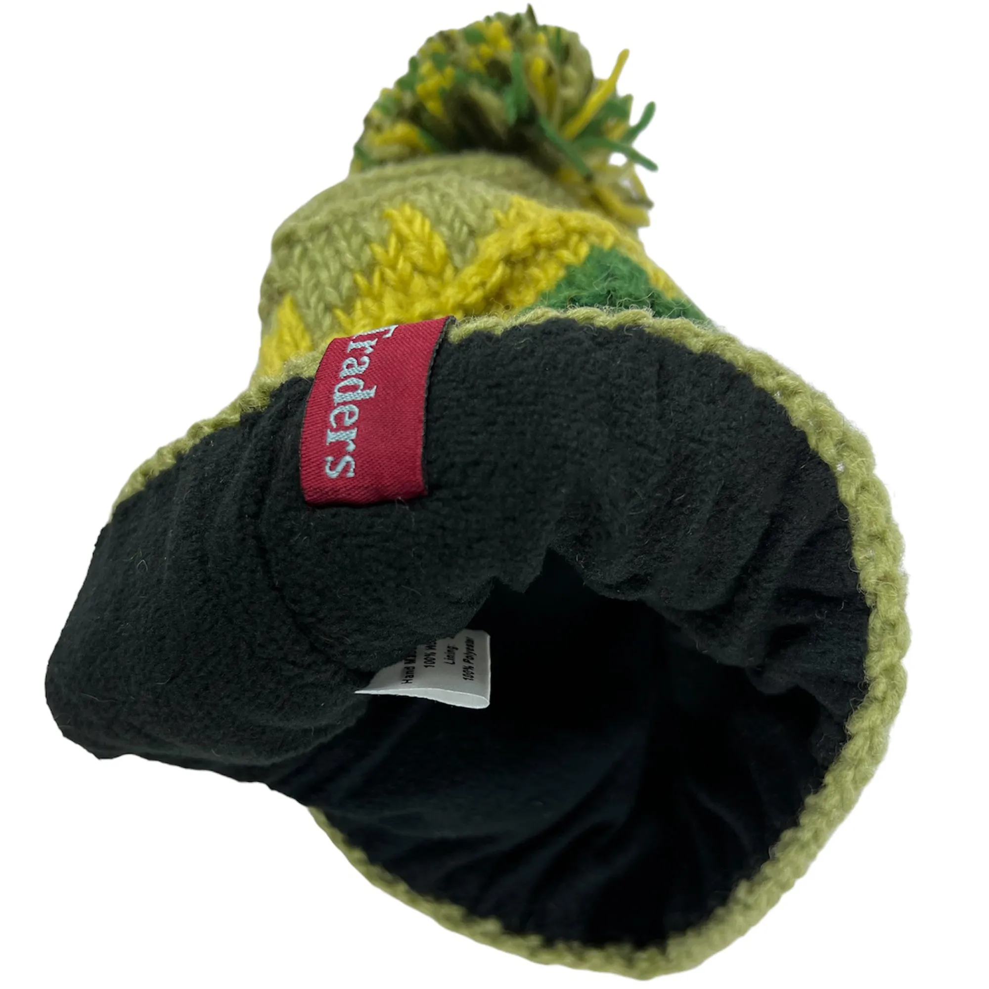 1415 H Two Tone 100% Himalayan Sheep Wool Knit Crochet Chaal Hat [Small & Medium]