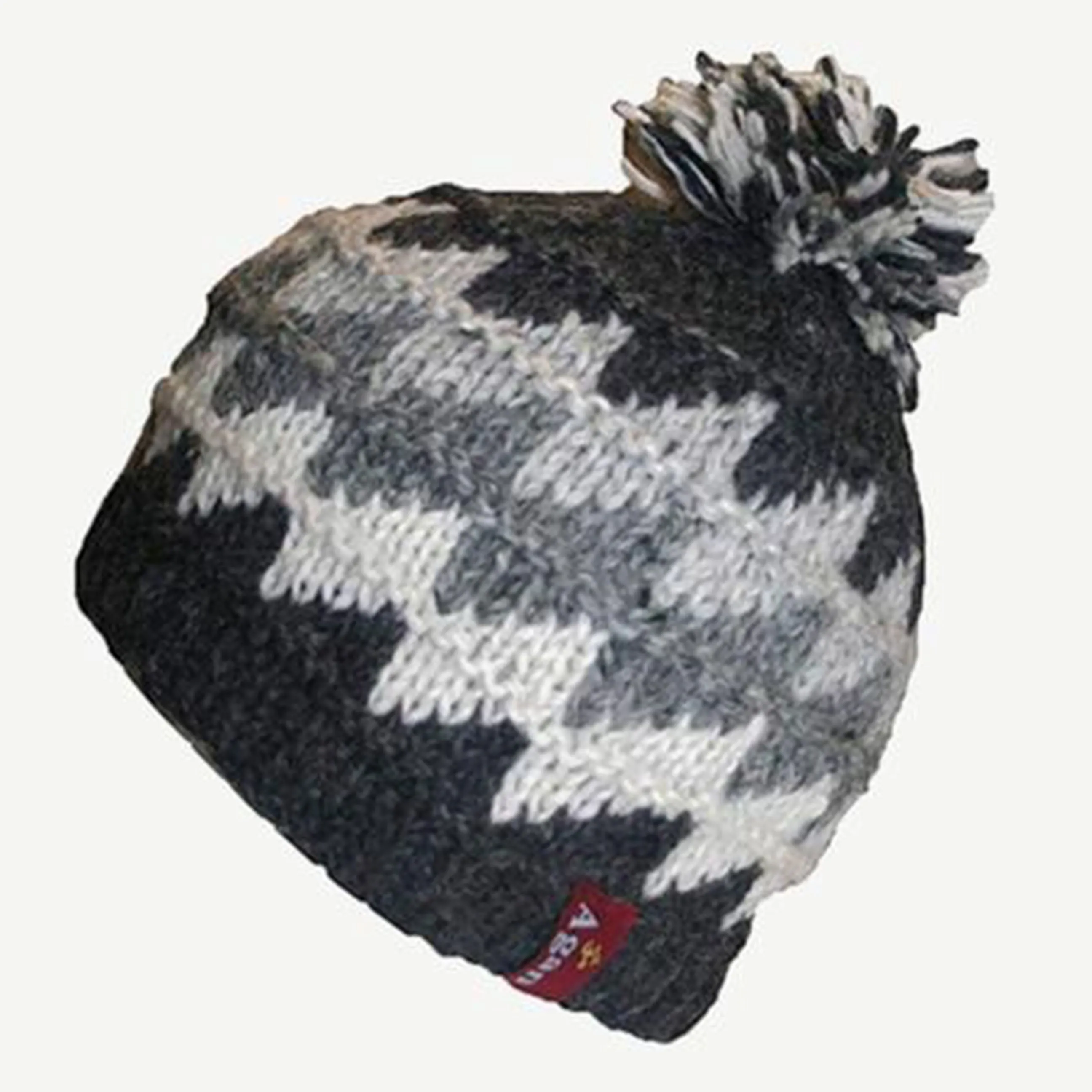 1415 H Two Tone 100% Himalayan Sheep Wool Knit Crochet Chaal Hat [Small & Medium]
