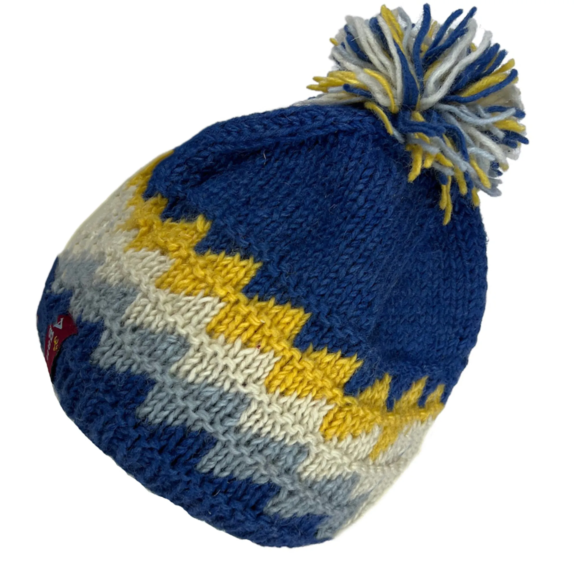 1415 H Two Tone 100% Himalayan Sheep Wool Knit Crochet Chaal Hat [Small & Medium]