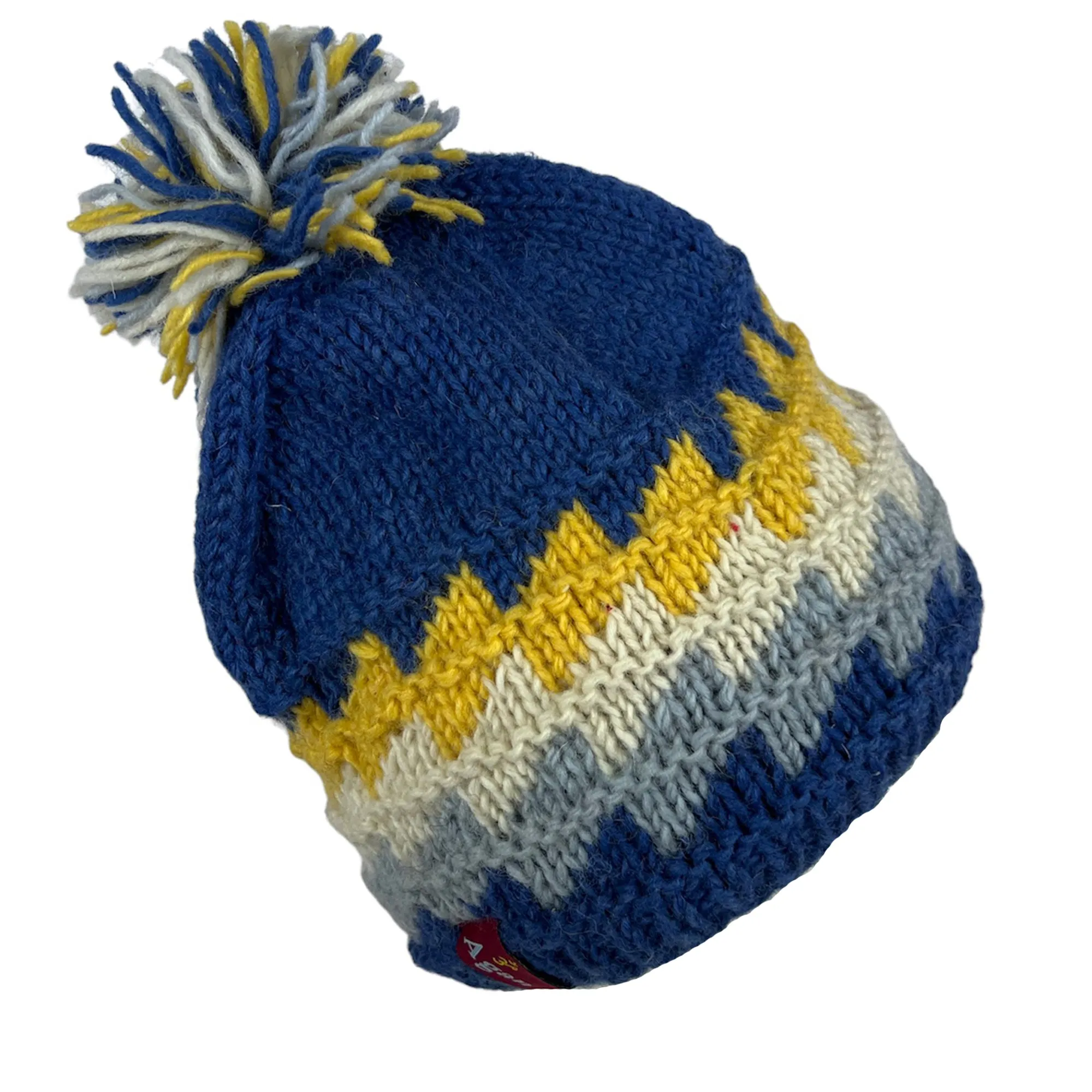 1415 H Two Tone 100% Himalayan Sheep Wool Knit Crochet Chaal Hat [Small & Medium]