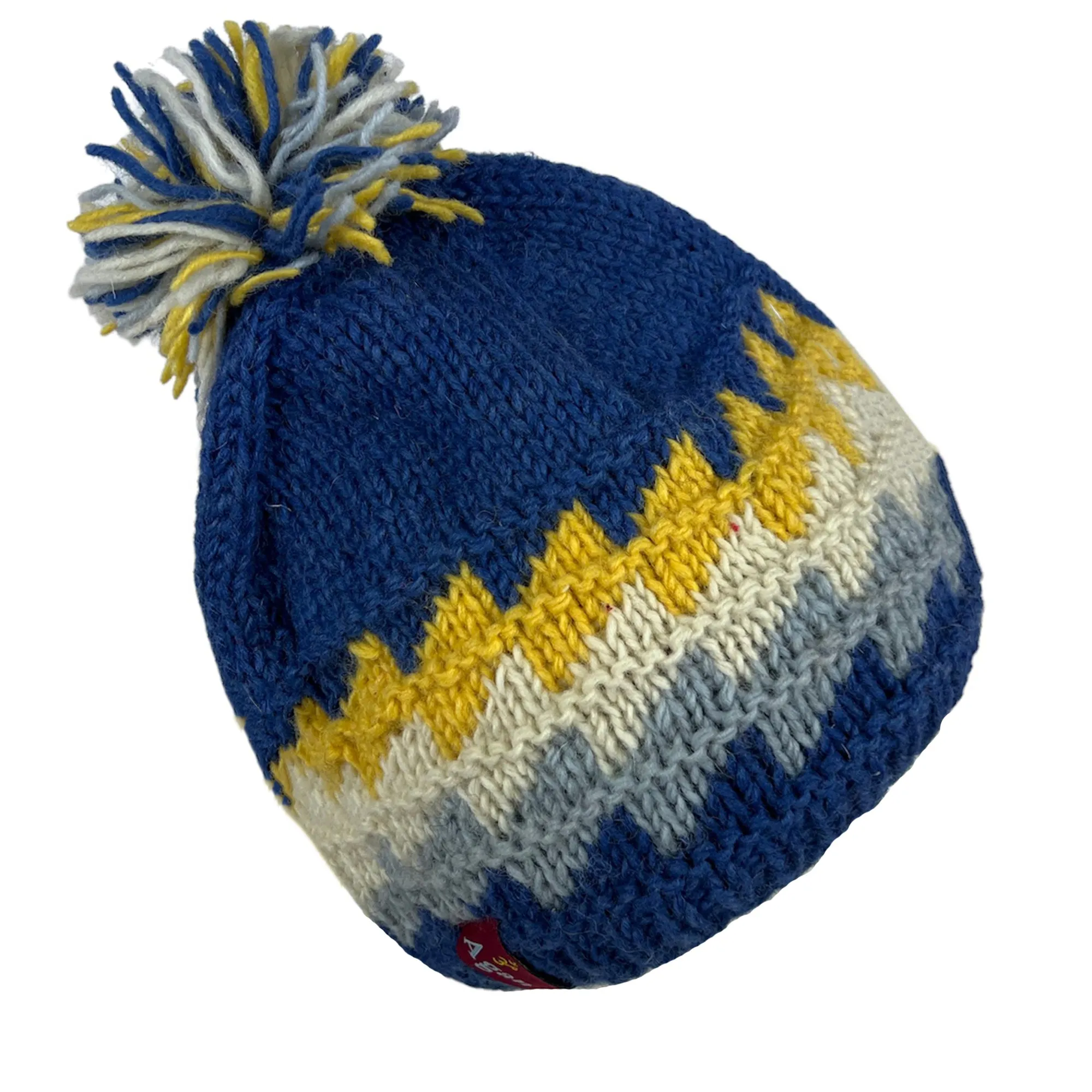 1415 H Two Tone 100% Himalayan Sheep Wool Knit Crochet Chaal Hat [Small & Medium]