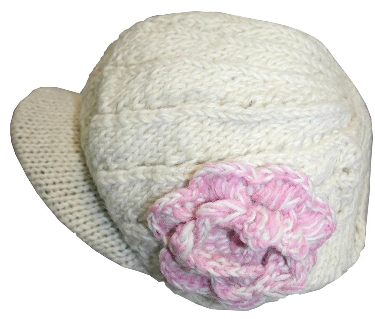 1420 H Himalayan Wool Knit Berate Chakra Peak Cap Hat