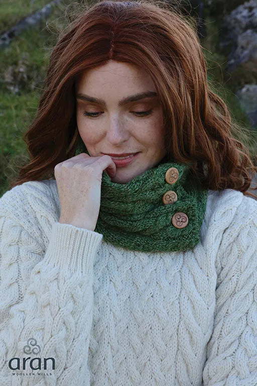 Aran Merino Wool Button Snood