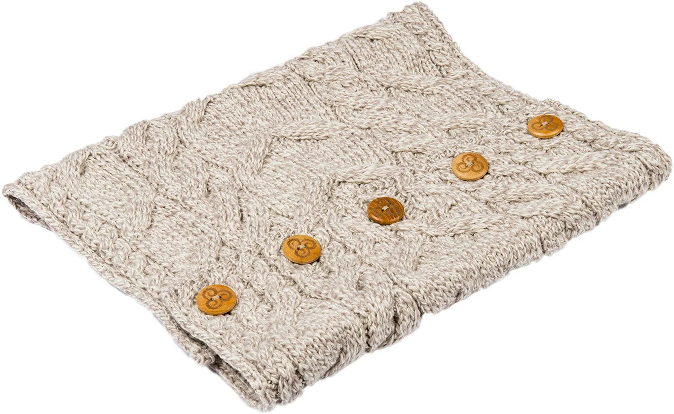 Aran Merino Wool Button Snood