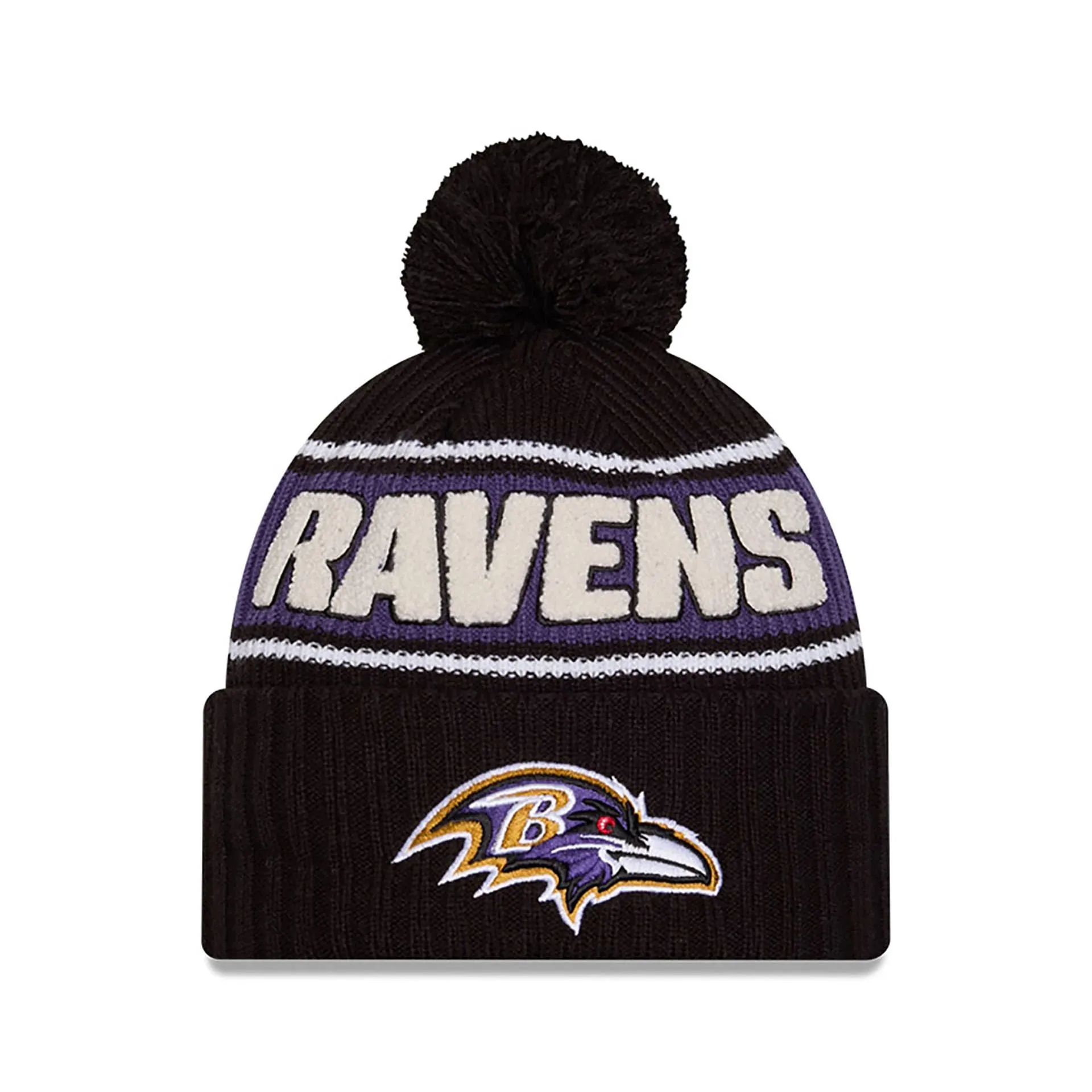 Baltimore Ravens NFL Sideline 2024 Black Sport Knit Beanie Hat