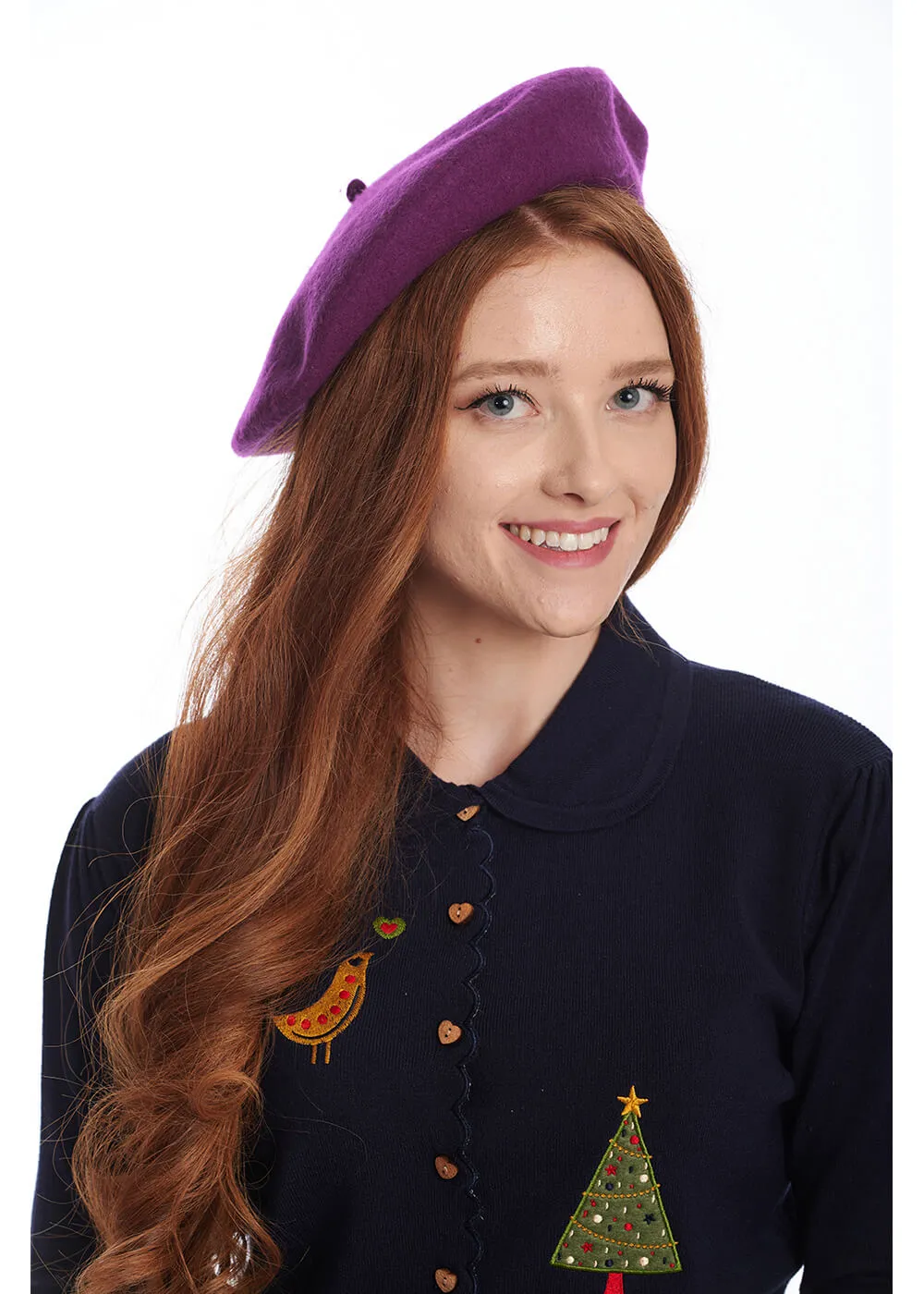 Banned Claire Vintage 50's Beret Magenta