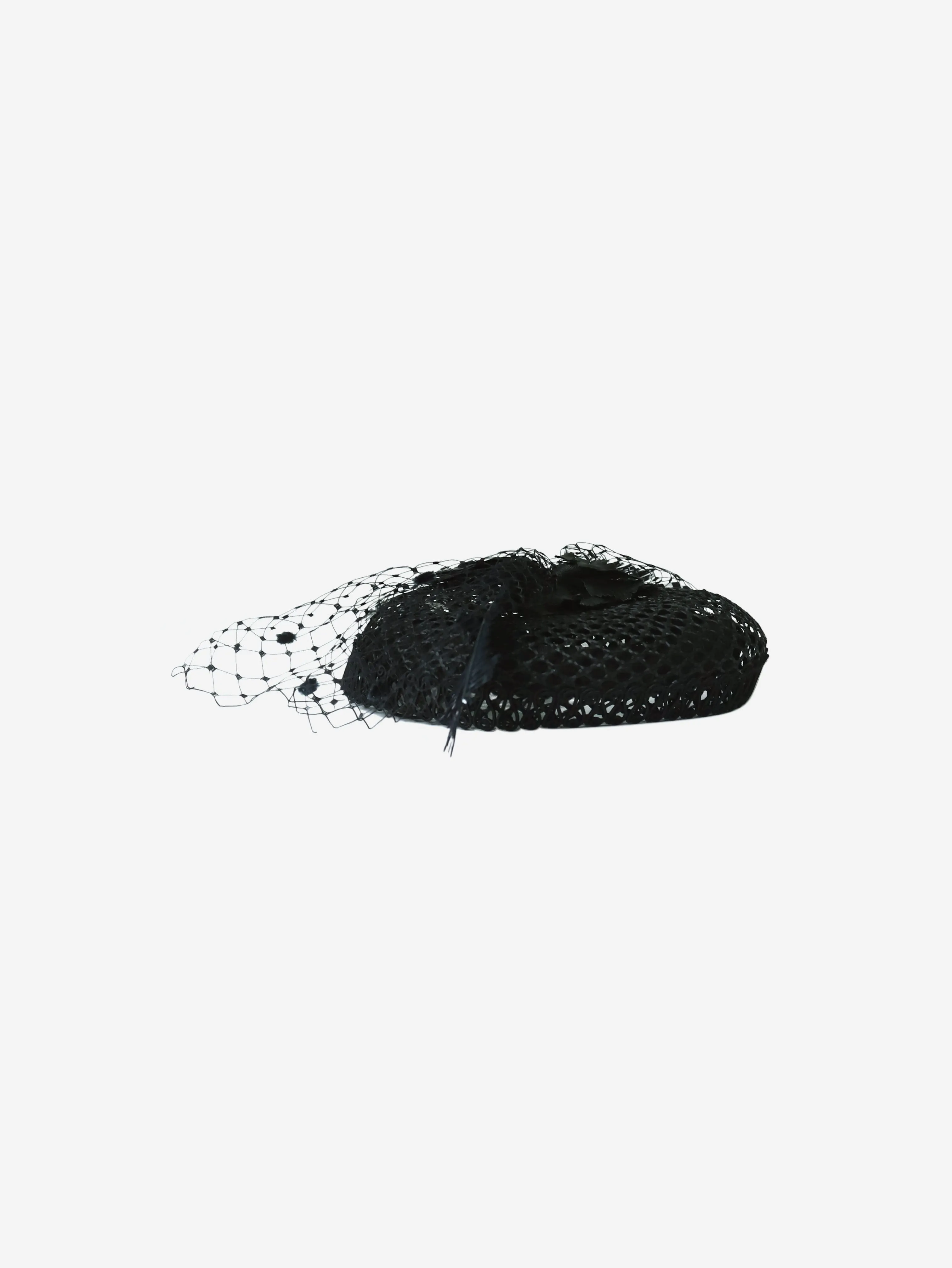 Black fishnet beret