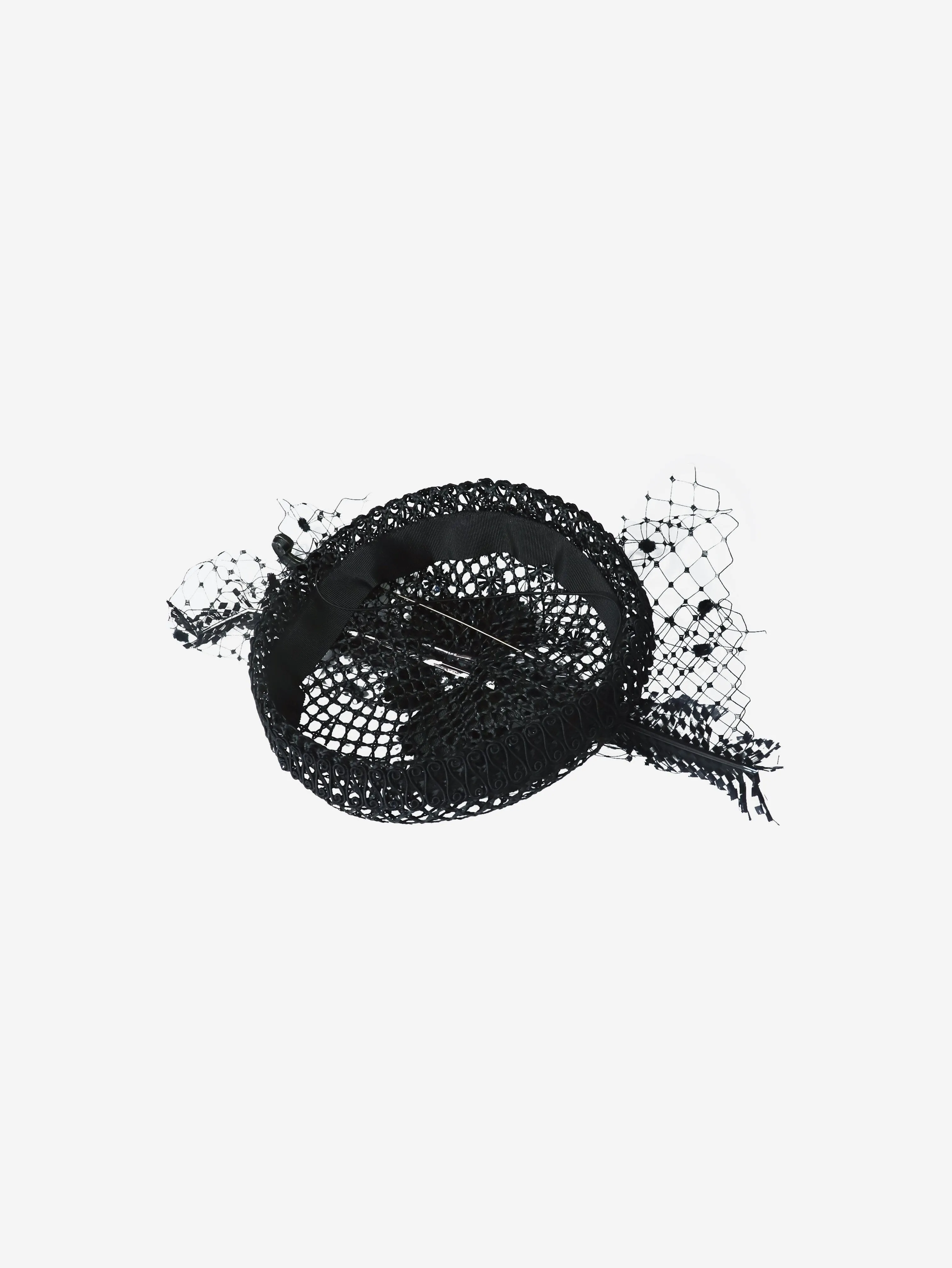 Black fishnet beret