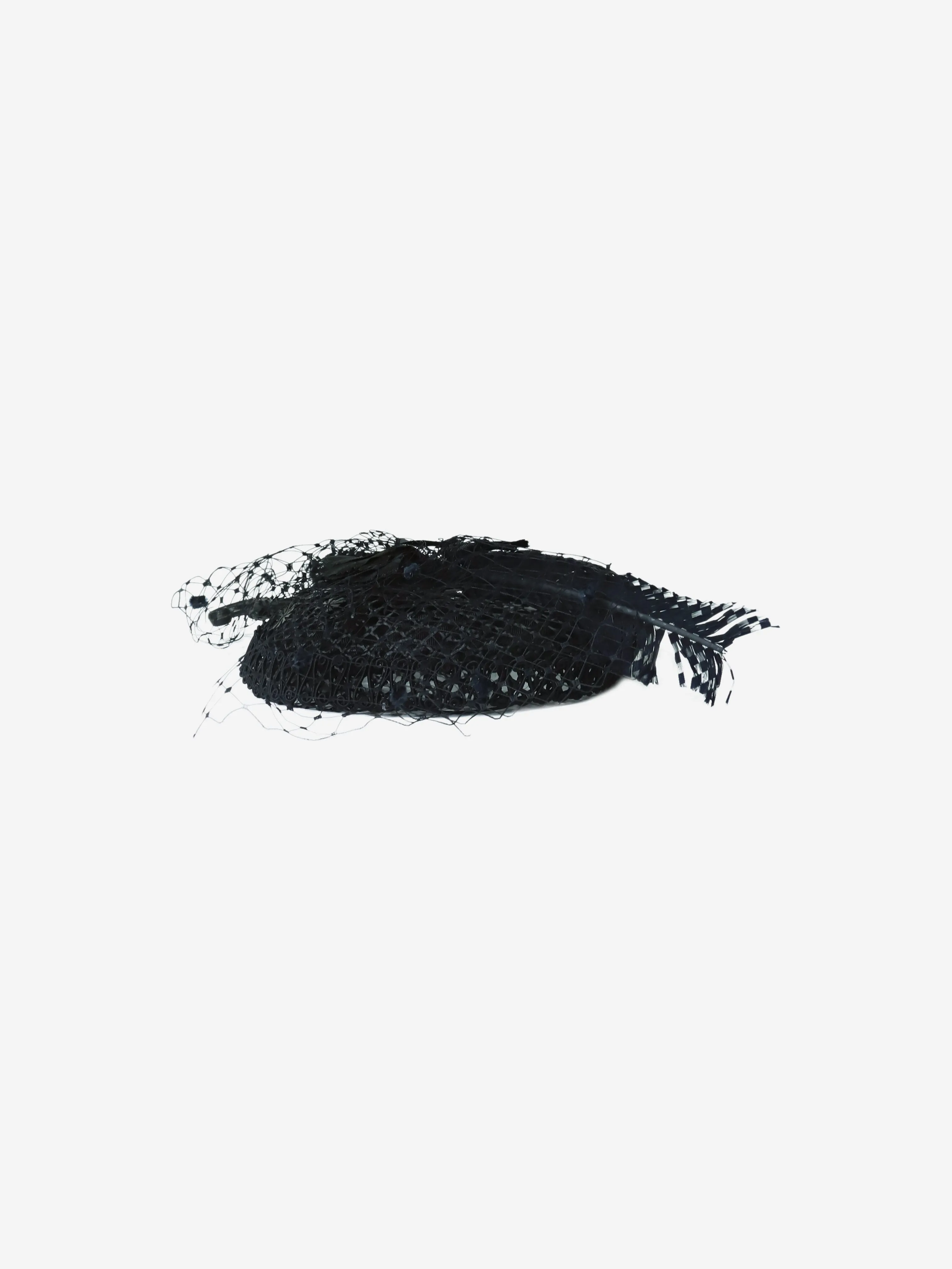 Black fishnet beret