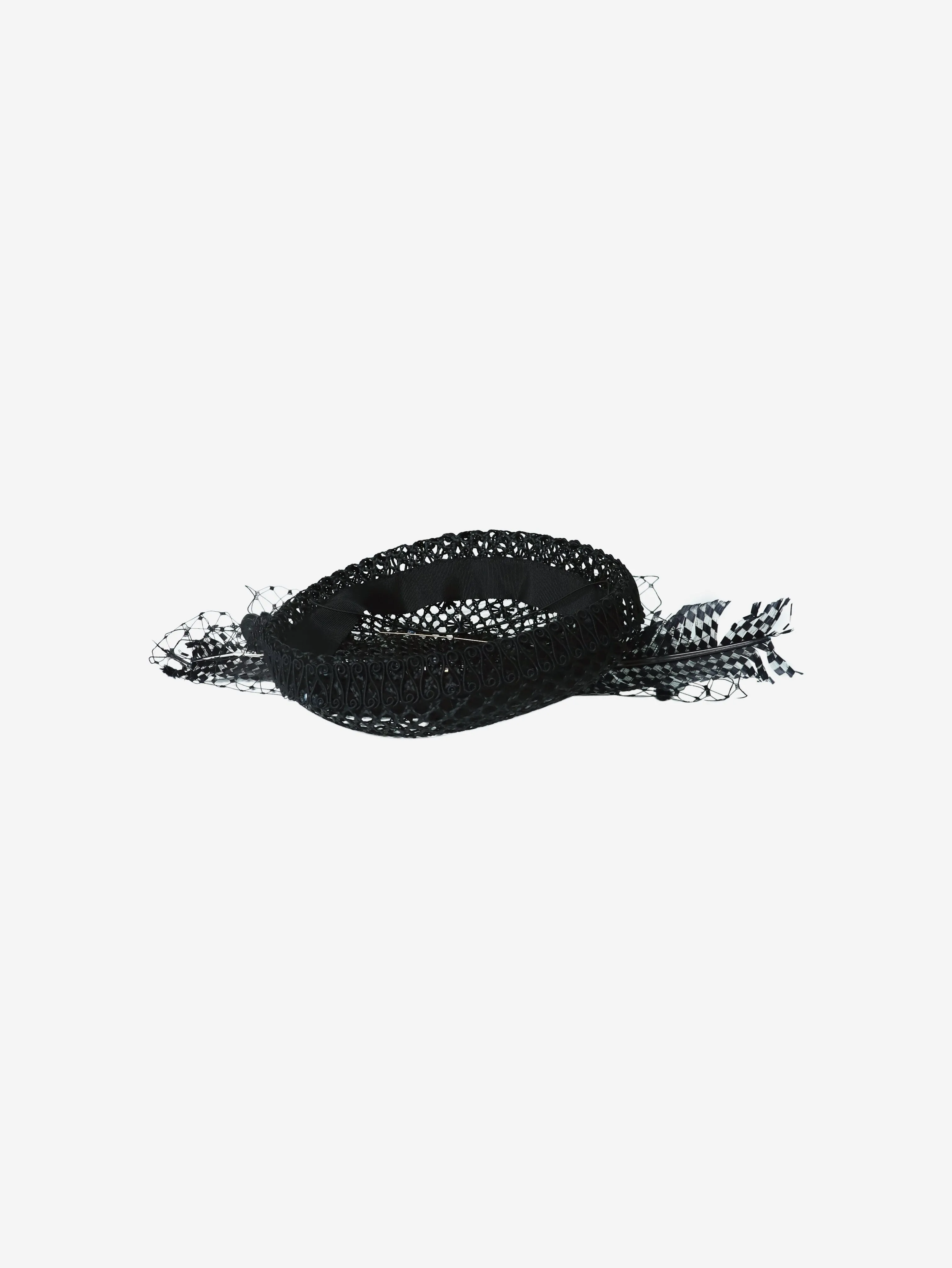Black fishnet beret