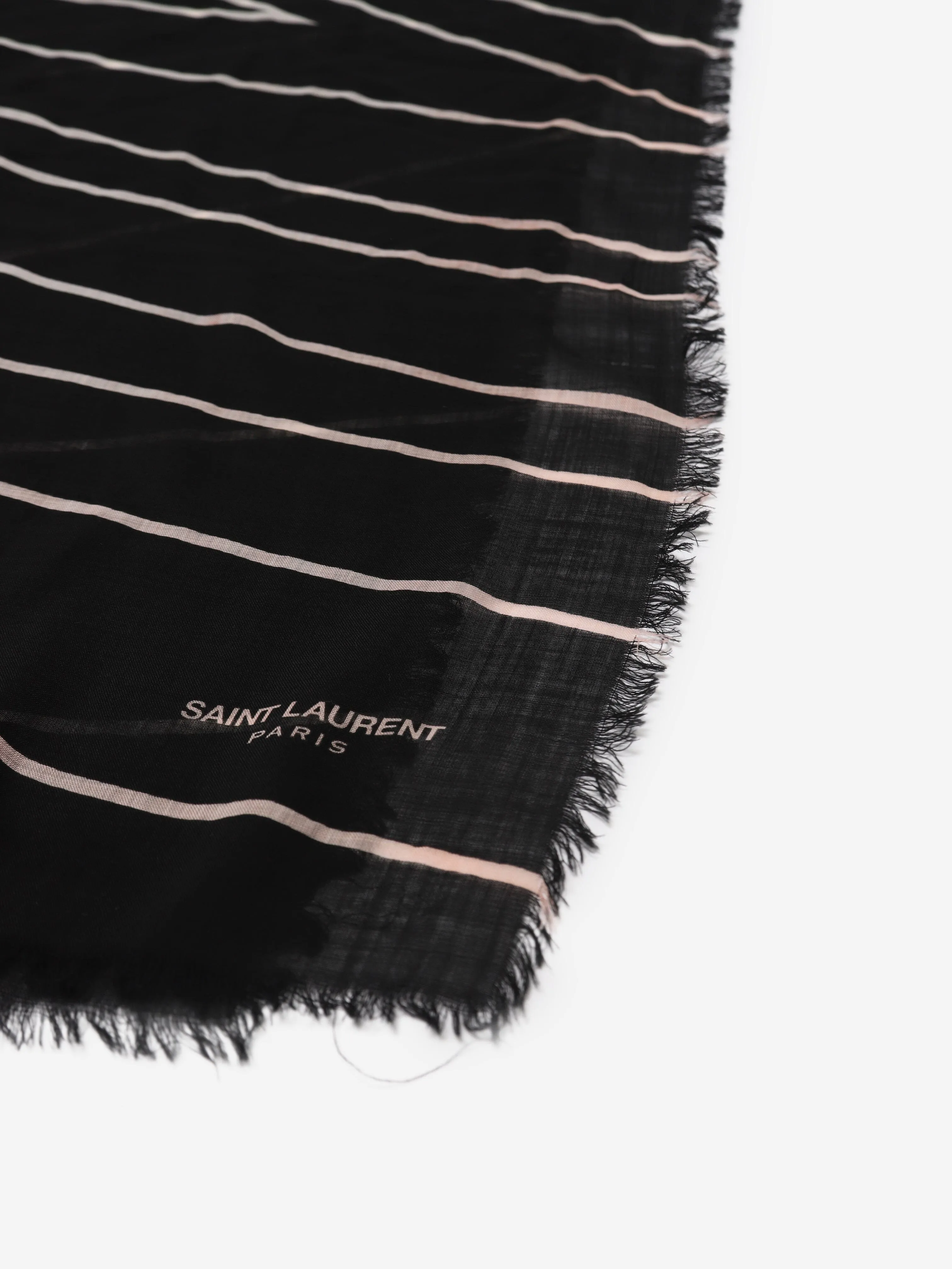 Black star printed wool scarf - size
