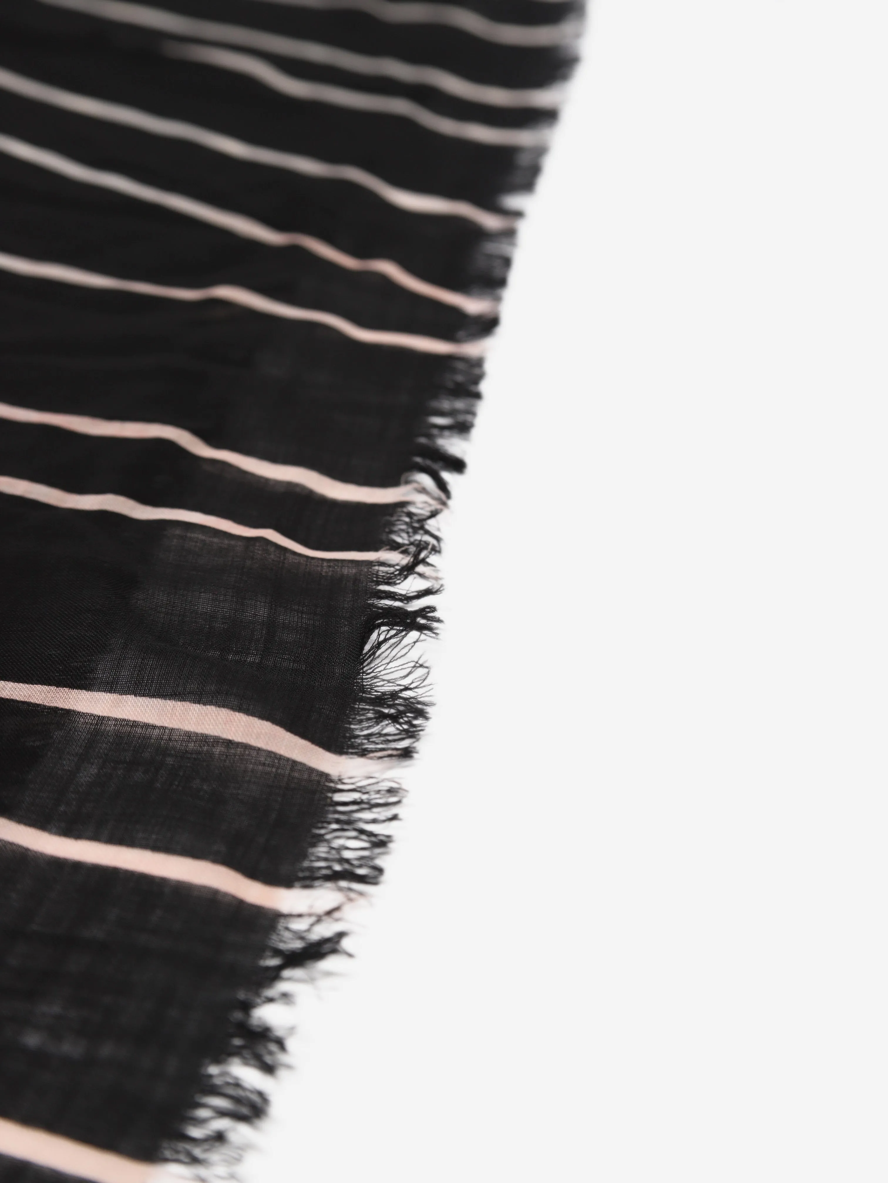 Black star printed wool scarf - size
