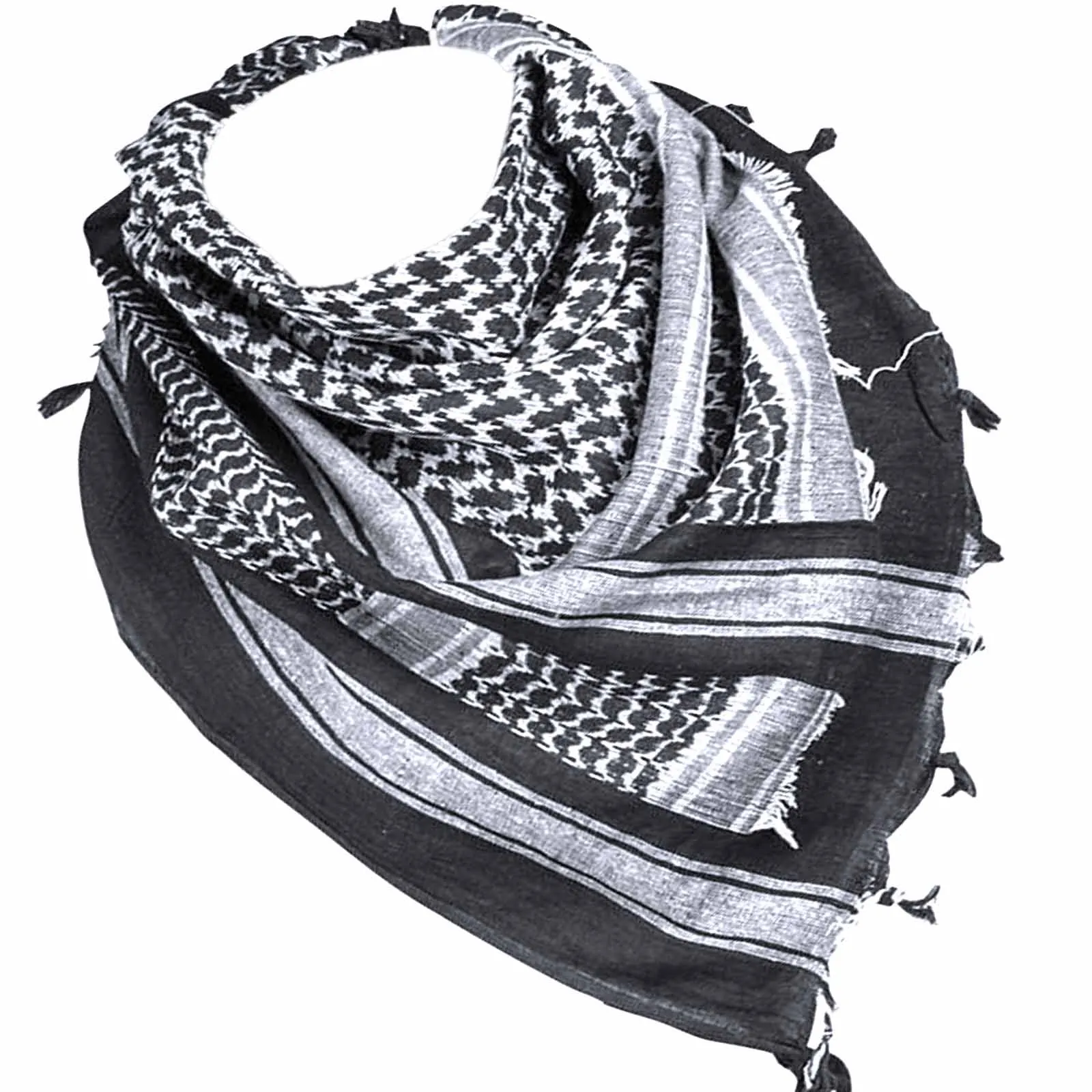 Black/White Cotton Shemagh