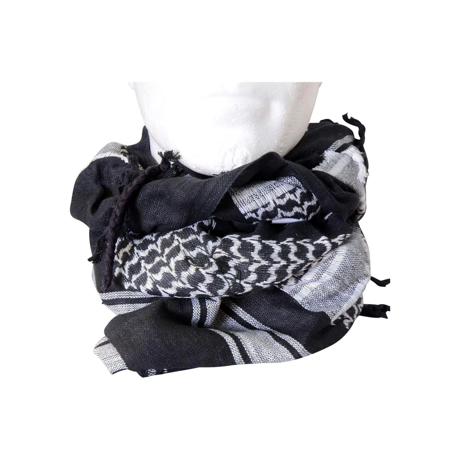 Black/White Cotton Shemagh