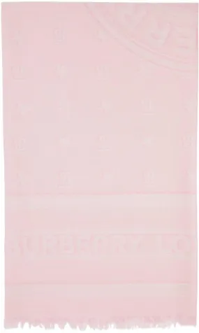 Burberry Pink Silk Monogram Scarf