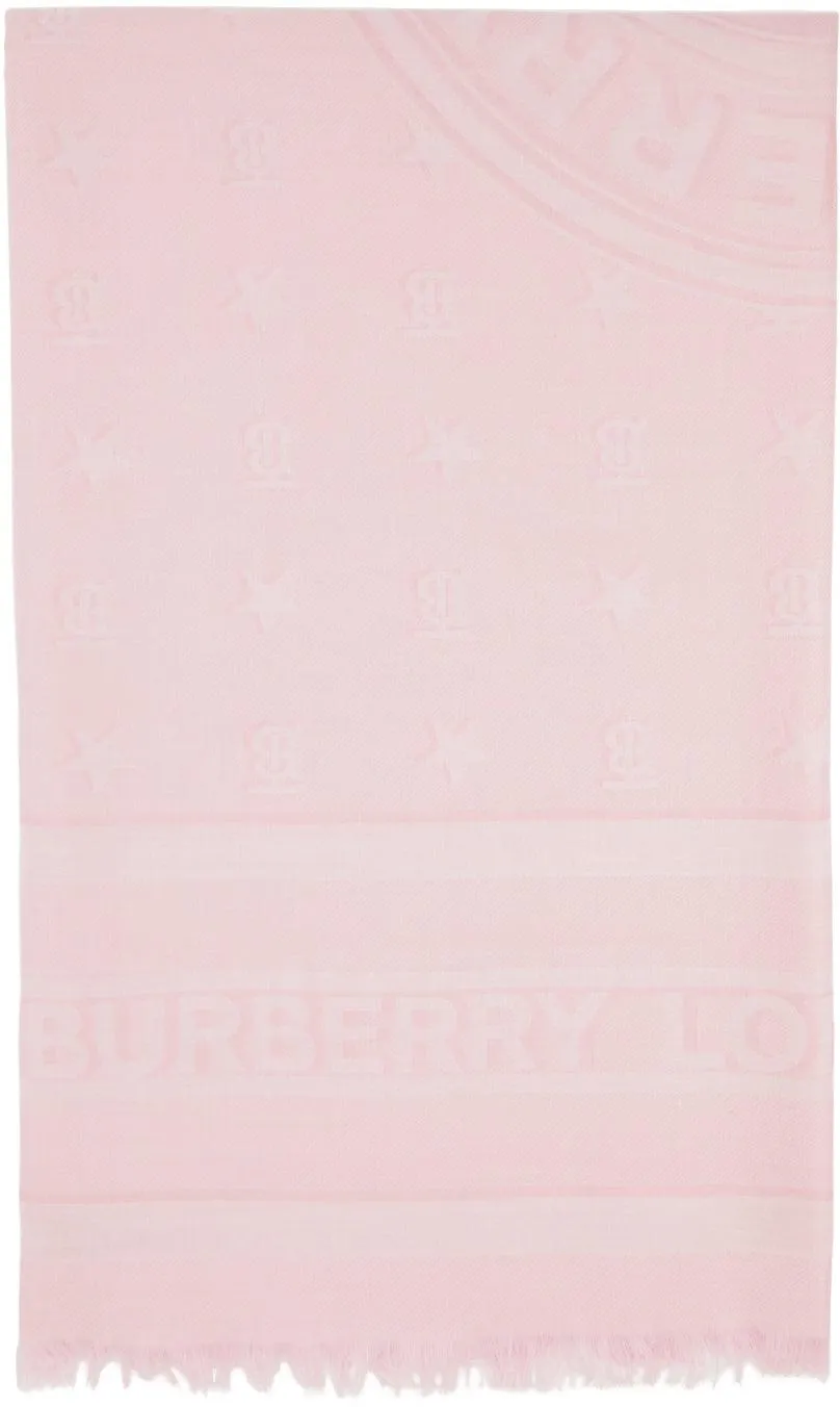 Burberry Pink Silk Monogram Scarf