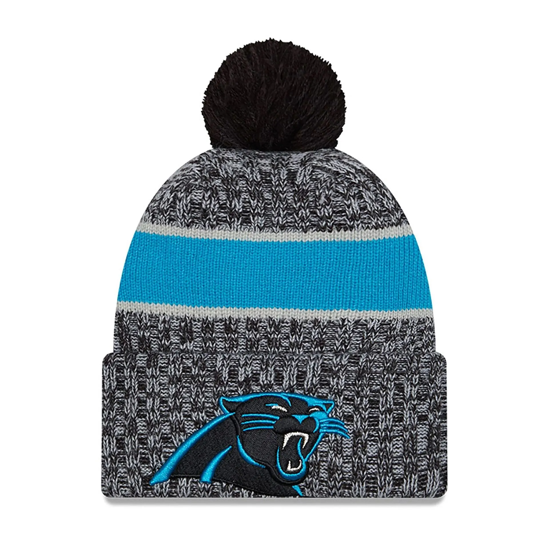 Carolina Panthers NFL Sideline 2023 Black Bobble Knit Hat
