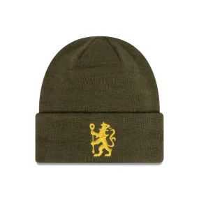 Chelsea FC Lion Crest Seasonal Pop Green Cuff Knit Beanie Hat