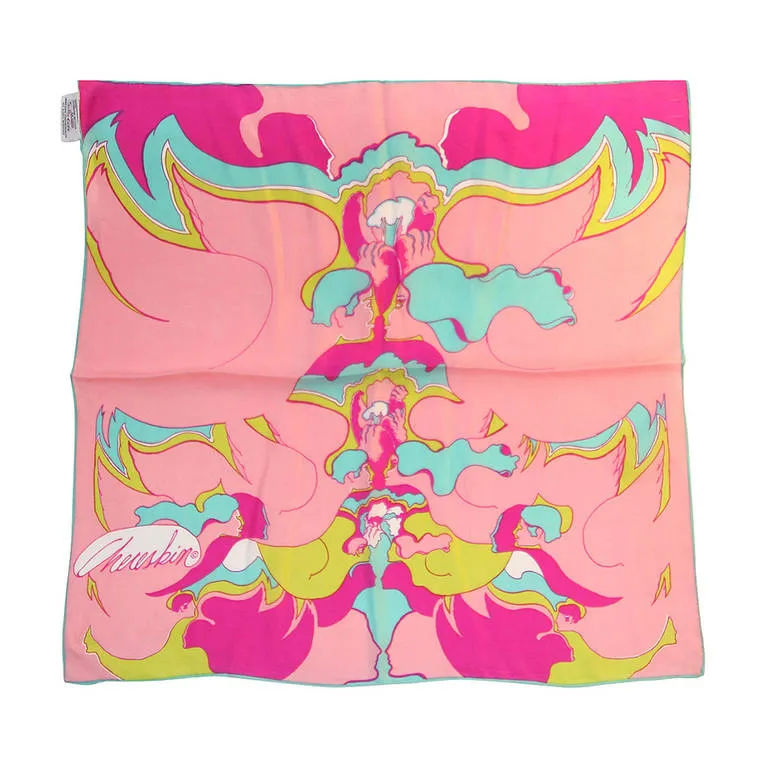 CHERESKIN 1970s Summer of Love Psychedelic Print Scarf