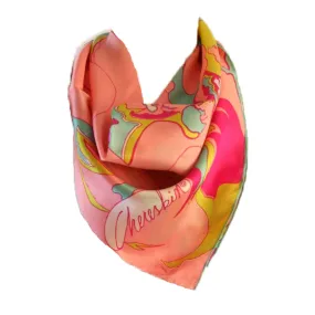 CHERESKIN 1970s Summer of Love Psychedelic Print Scarf