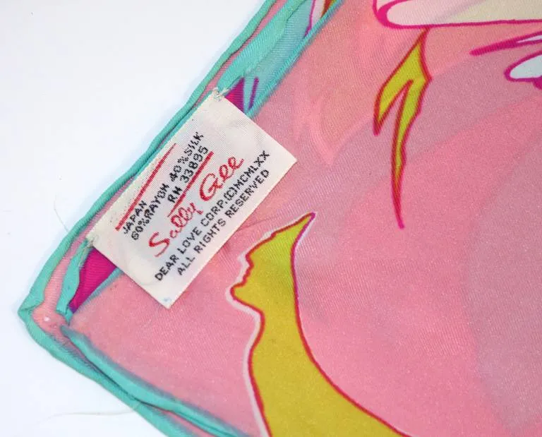 CHERESKIN 1970s Summer of Love Psychedelic Print Scarf