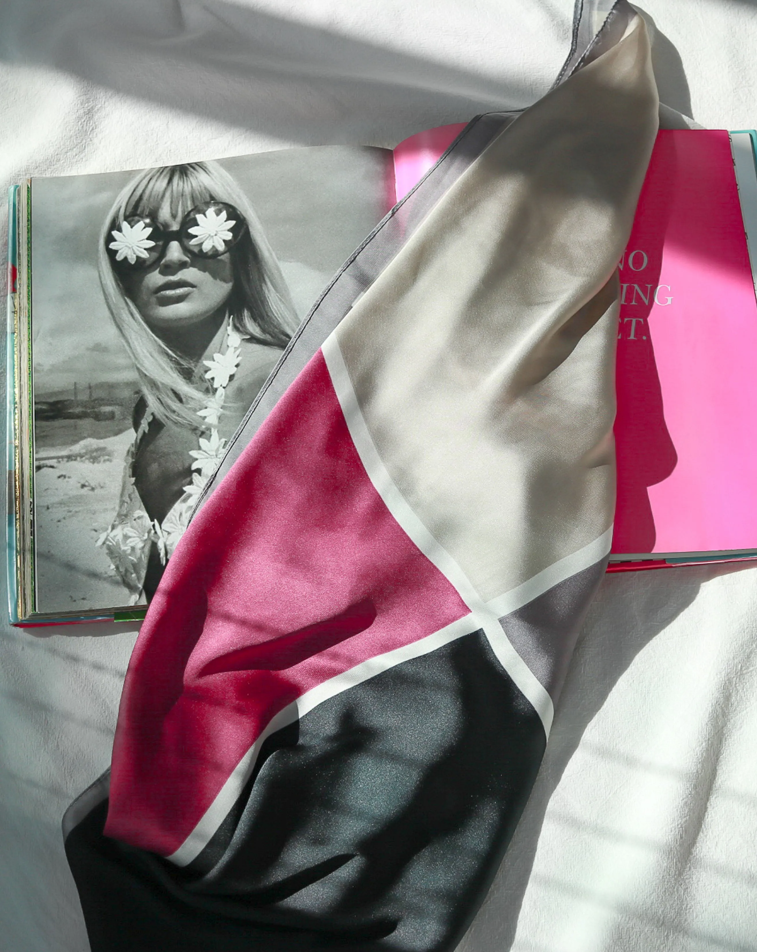 COLOR BLOCK Scarf in Titanium Rose