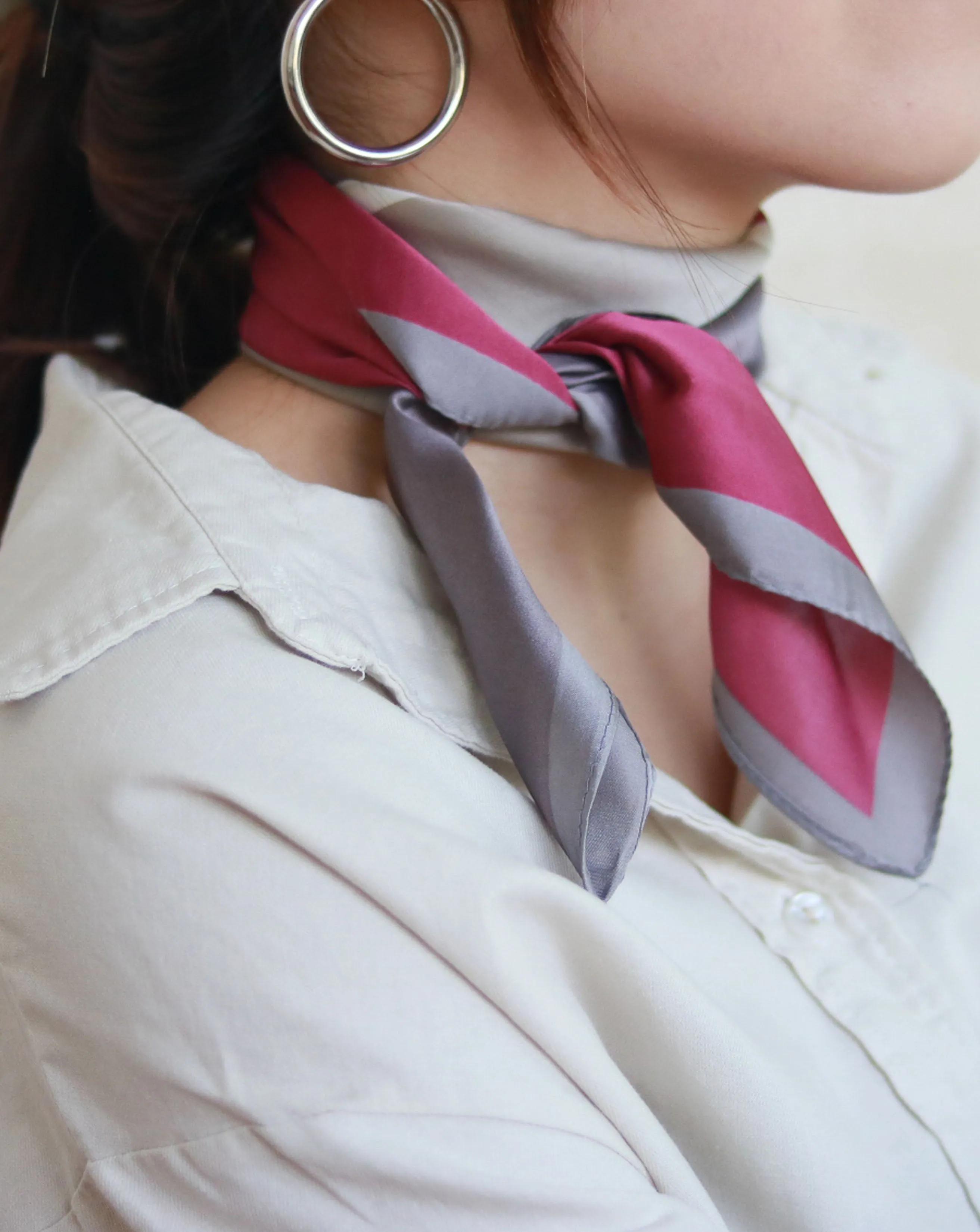 COLOR BLOCK Scarf in Titanium Rose