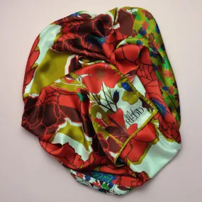 Diane Culture Redd Gold Red & White Silk Scarf