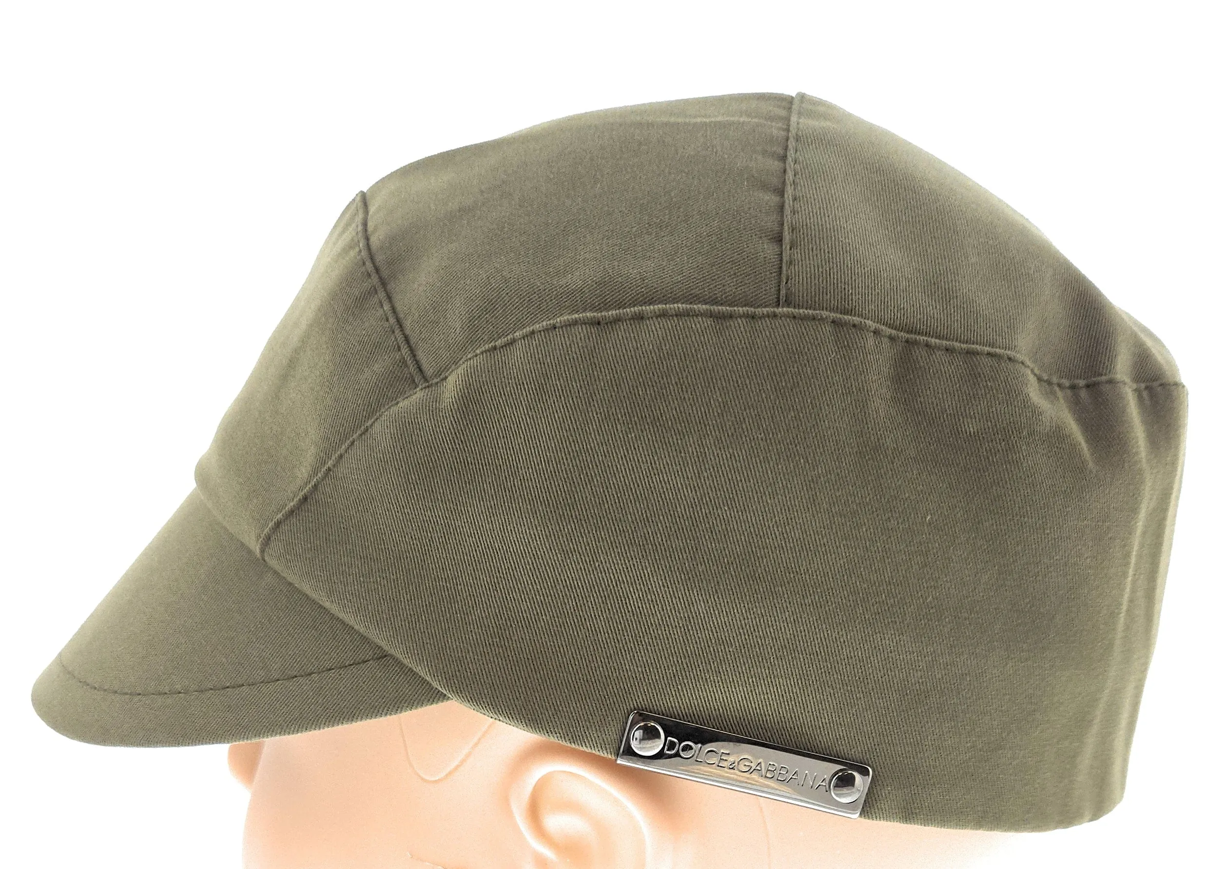 Dolce & Gabbana Olive Green Military-Inspired  Cadet Cap