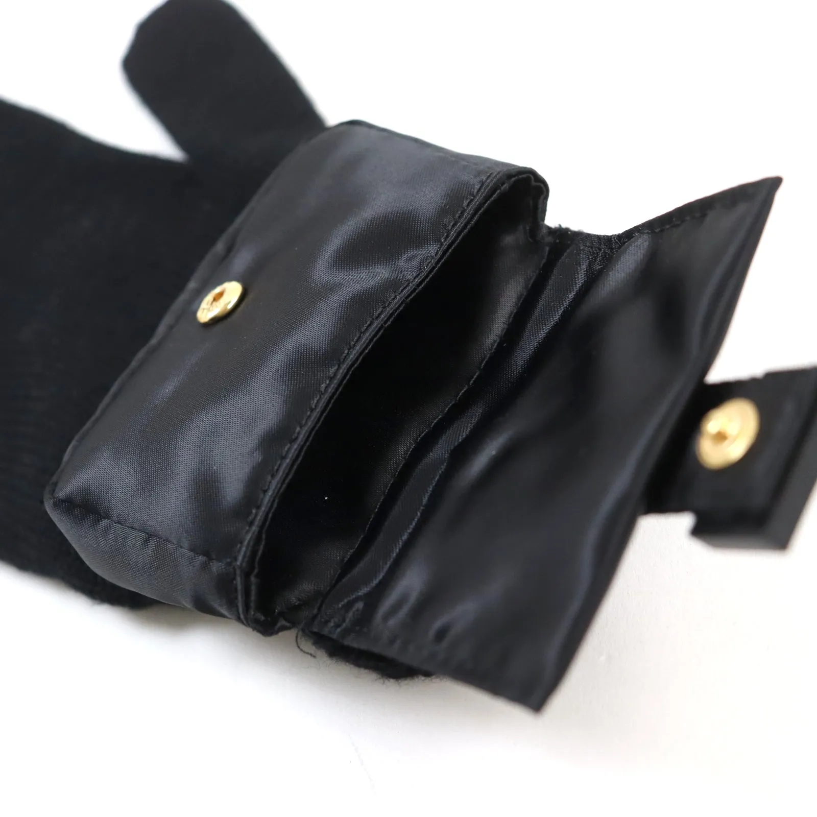 FENDI gloves FXY581 ANB1 wool black Bucket Gloves M
