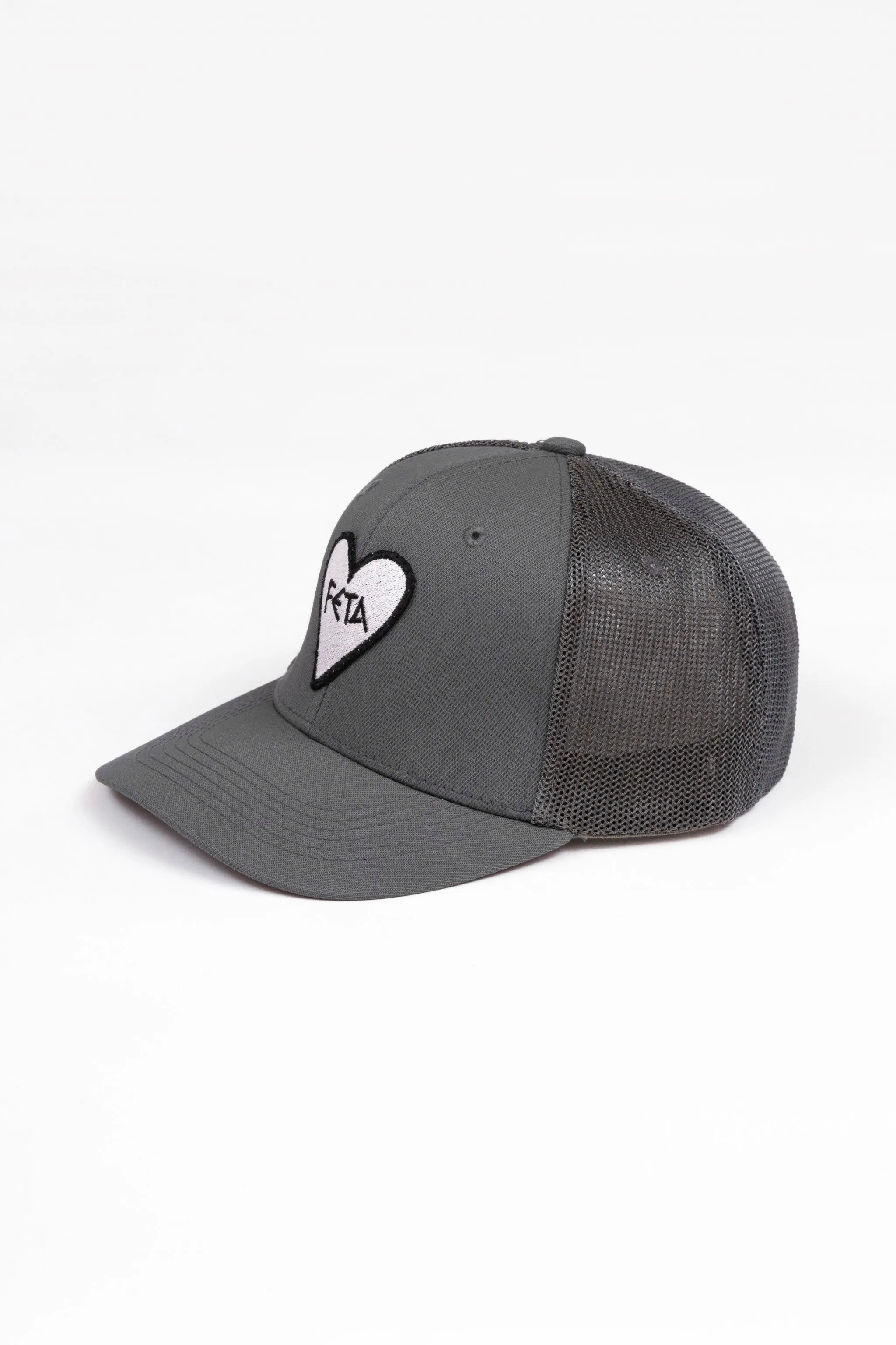 Feta Heart Grey Trucker | Baseball Cap