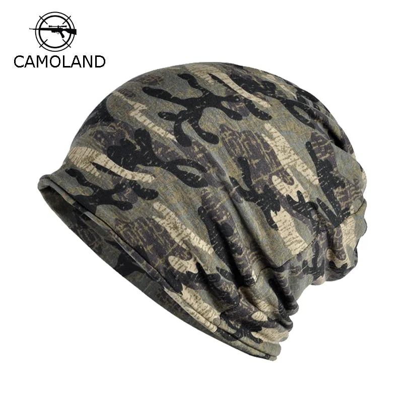 Fleece Autumn Winter Summer Hat Men Women Tactical Military Army Camouflage Beanie Knitted Cotton Skullie Thermal Scarf Camo Cap