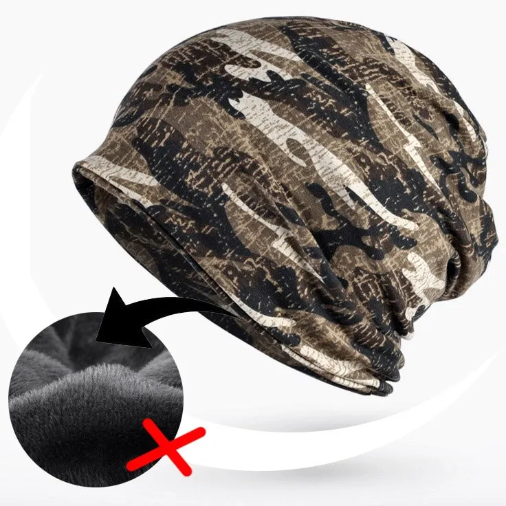 Fleece Autumn Winter Summer Hat Men Women Tactical Military Army Camouflage Beanie Knitted Cotton Skullie Thermal Scarf Camo Cap