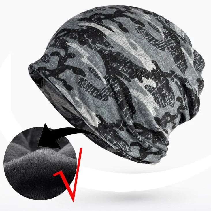 Fleece Autumn Winter Summer Hat Men Women Tactical Military Army Camouflage Beanie Knitted Cotton Skullie Thermal Scarf Camo Cap