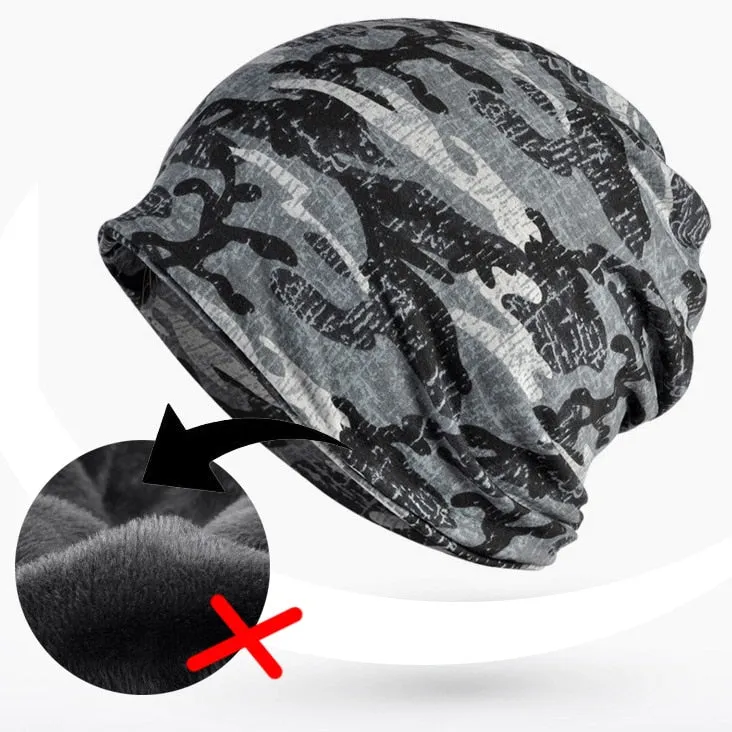 Fleece Autumn Winter Summer Hat Men Women Tactical Military Army Camouflage Beanie Knitted Cotton Skullie Thermal Scarf Camo Cap