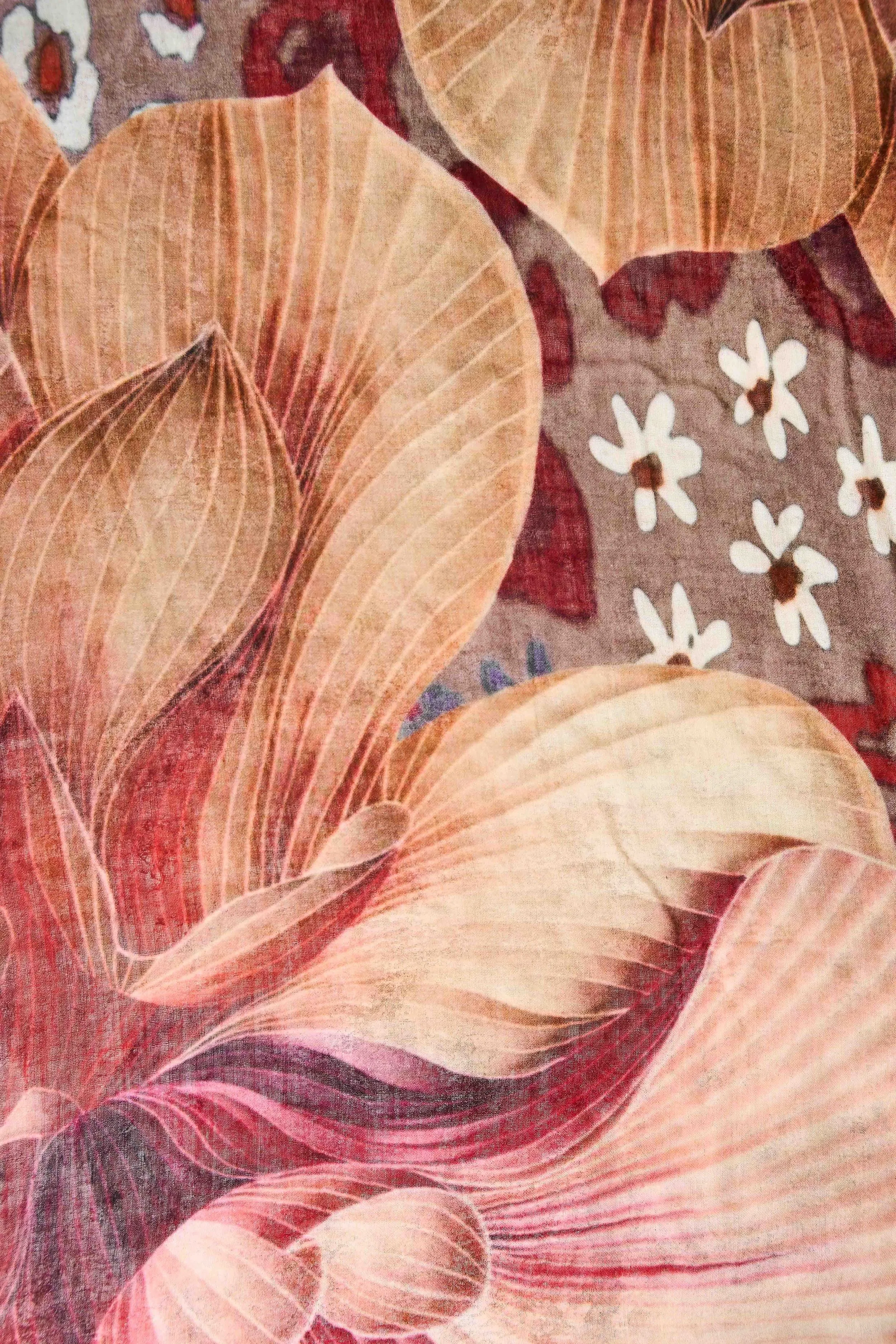 Flower Rippled Wool Scarf