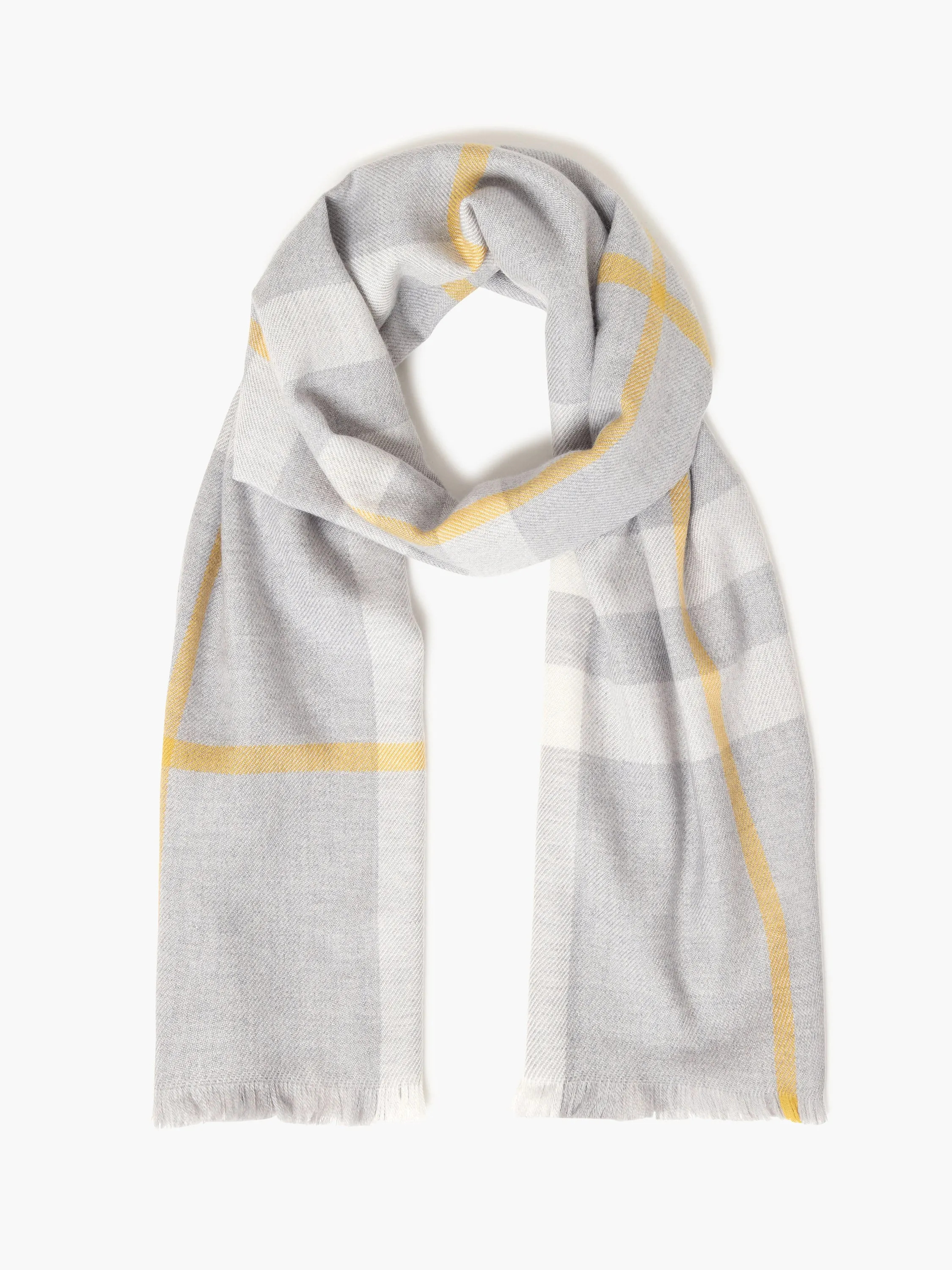 Foxford Grey and Gold Extra Fine Merino Scarf