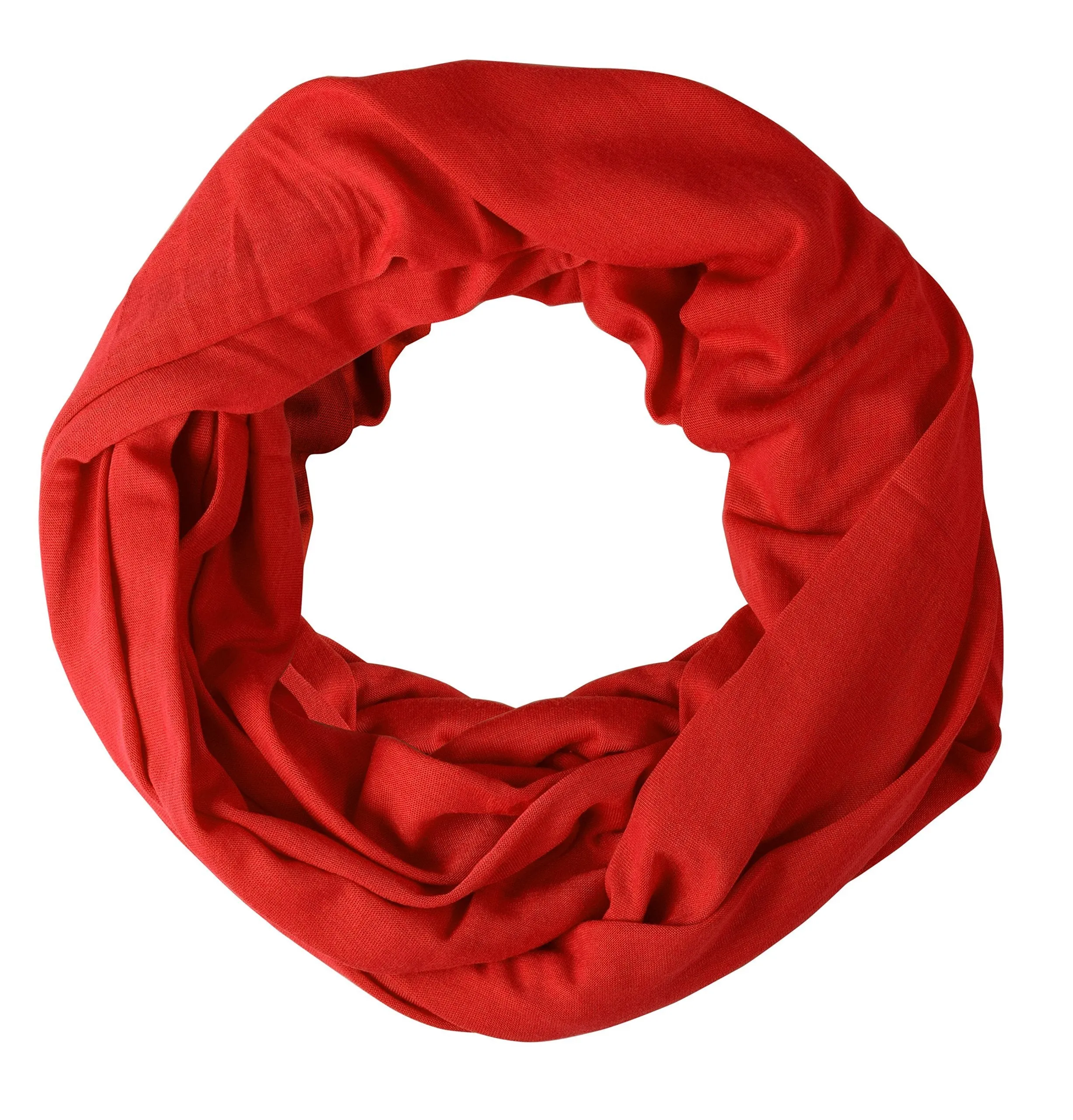 Fuchsia Peach Couture Cotton Soft Touch Vivid Colors Lightweight Jersey Knit Infinity Loop Scarf