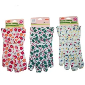 Gardening Gloves Floral Design - Case of 12