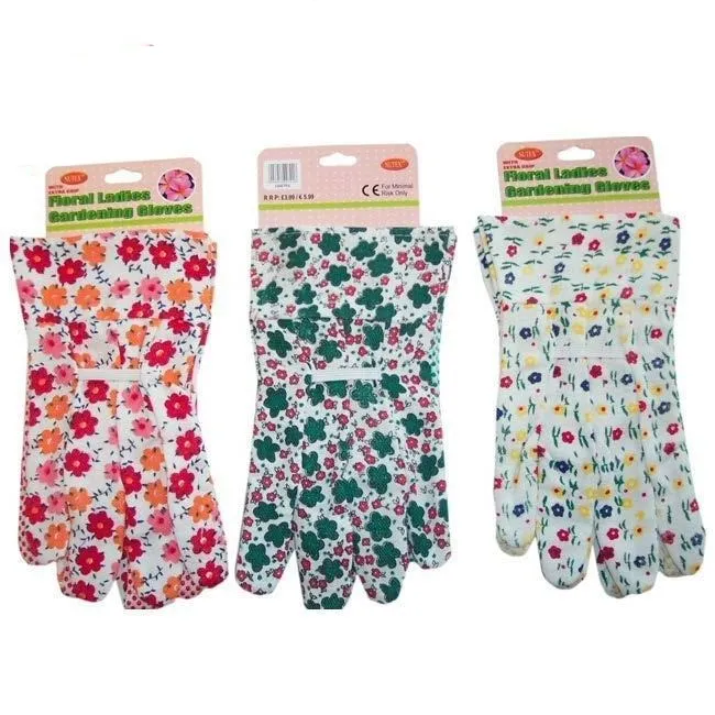 Gardening Gloves Floral Design - Case of 12