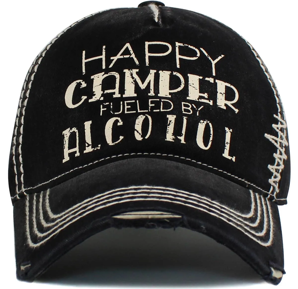 Happy Camper Fueled By Alcohol Vintage Ballcap