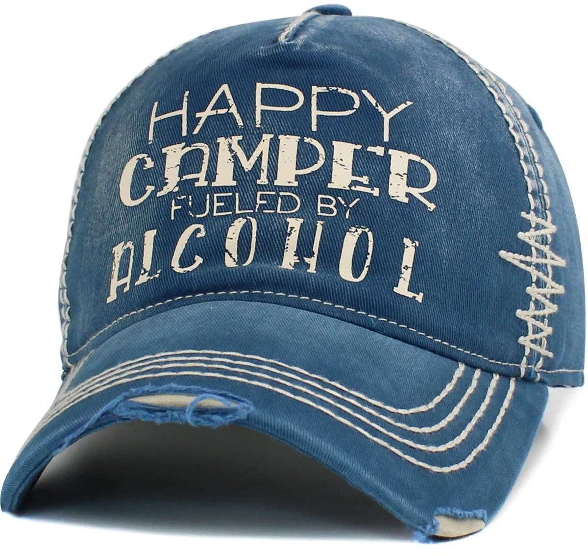 Happy Camper Fueled By Alcohol Vintage Ballcap