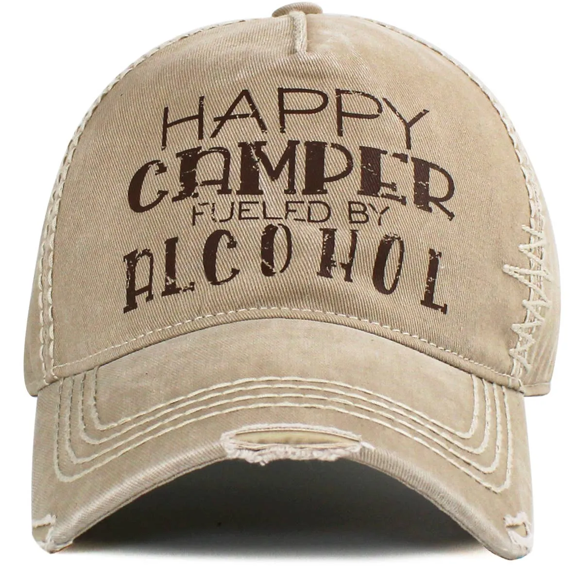 Happy Camper Fueled By Alcohol Vintage Ballcap