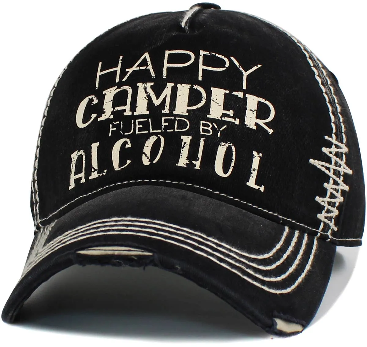 Happy Camper Fueled By Alcohol Vintage Ballcap