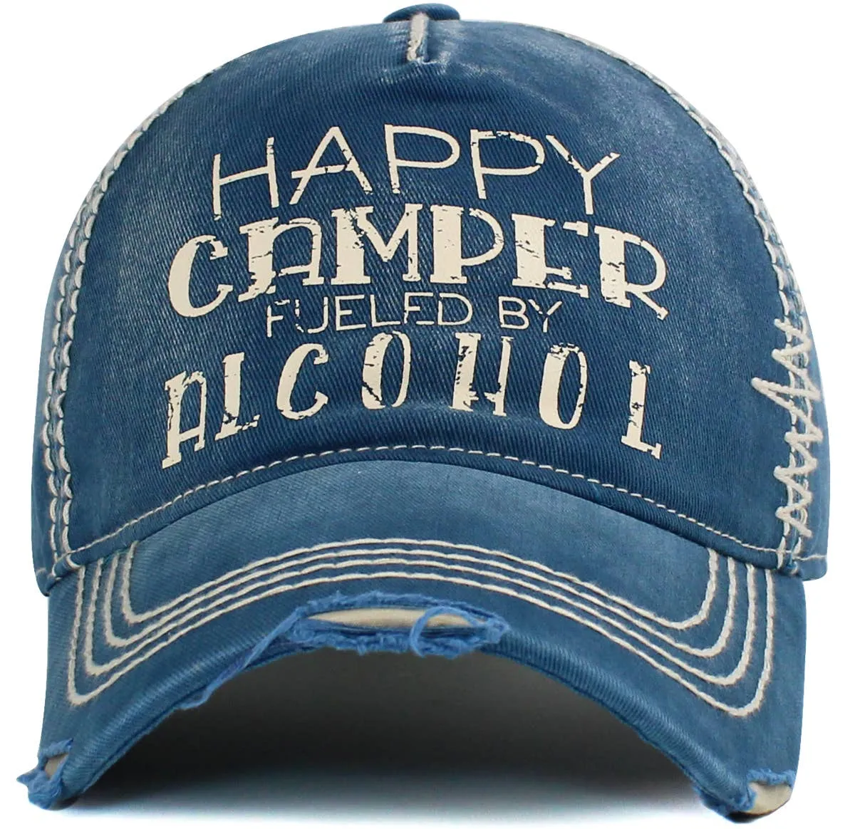 Happy Camper Fueled By Alcohol Vintage Ballcap