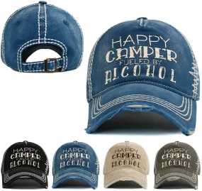 Happy Camper Fueled By Alcohol Vintage Ballcap