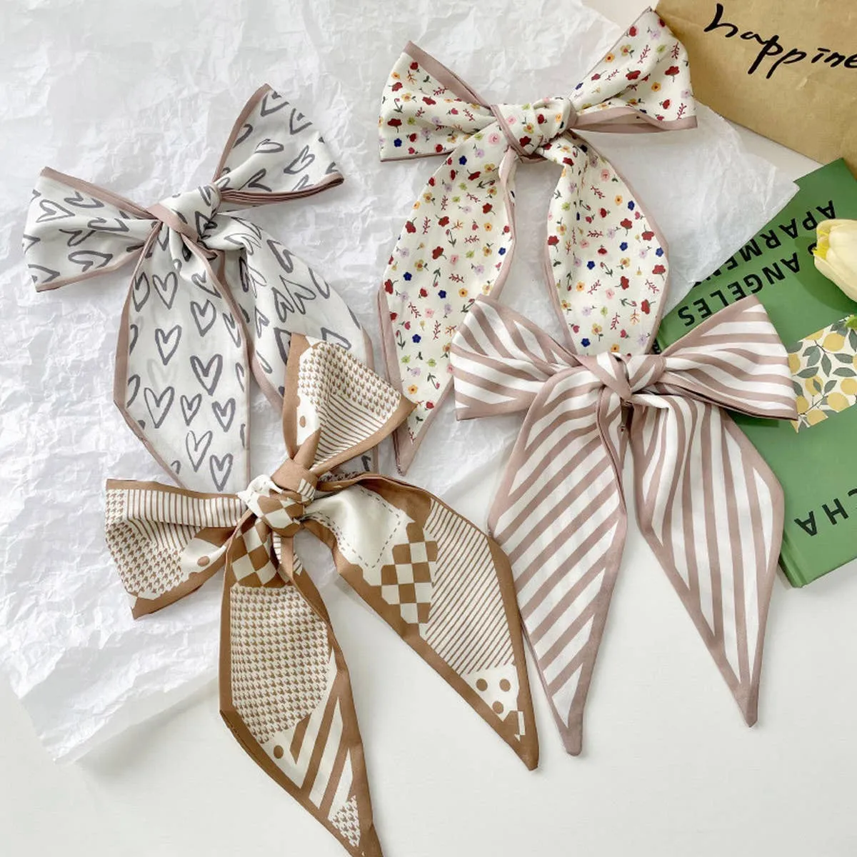 HIGH-END KHAKI SILK SCARF RIBBON_CWASC0715