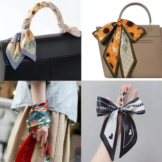 HIGH-END KHAKI SILK SCARF RIBBON_CWASC0715
