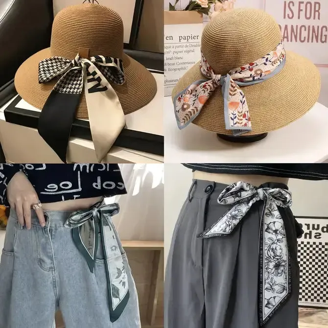 HIGH-END KHAKI SILK SCARF RIBBON_CWASC0715