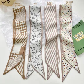 HIGH-END KHAKI SILK SCARF RIBBON_CWASC0715